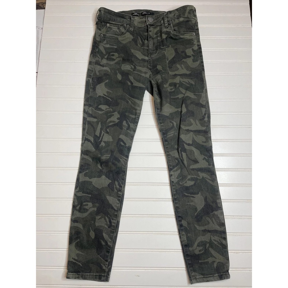 STS Blue Ellie High Rise Ankle Jeans Women 29 Green Camo Skinny Utility Gorpcore